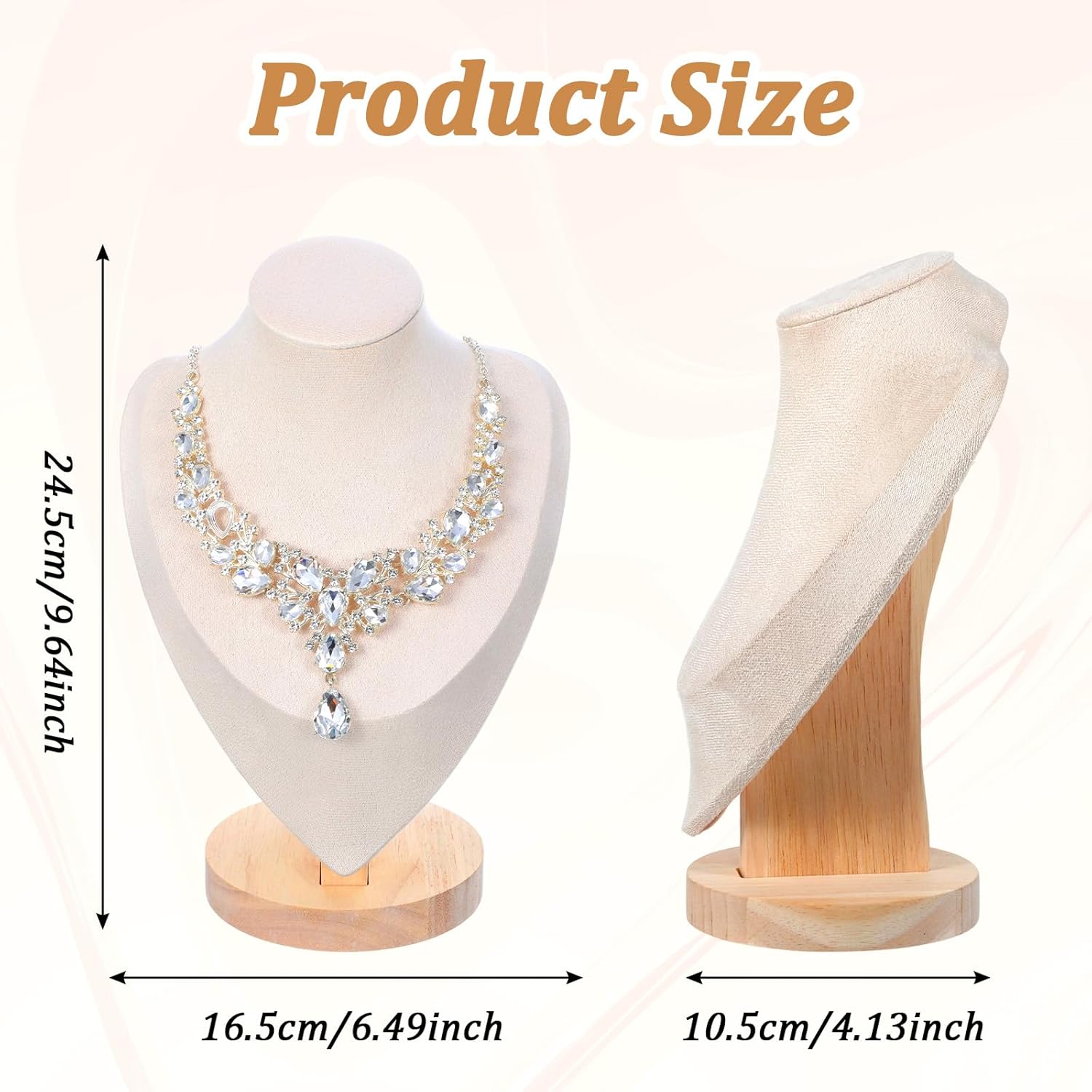 3pcs Necklace Display Stand,Jewelry Bust Display Stands,Jewelry Necklace Display for Vendors,Jewelry Photography Props,Home Trade Organizer(9.64" D x 4.13" W x 6.49" H)