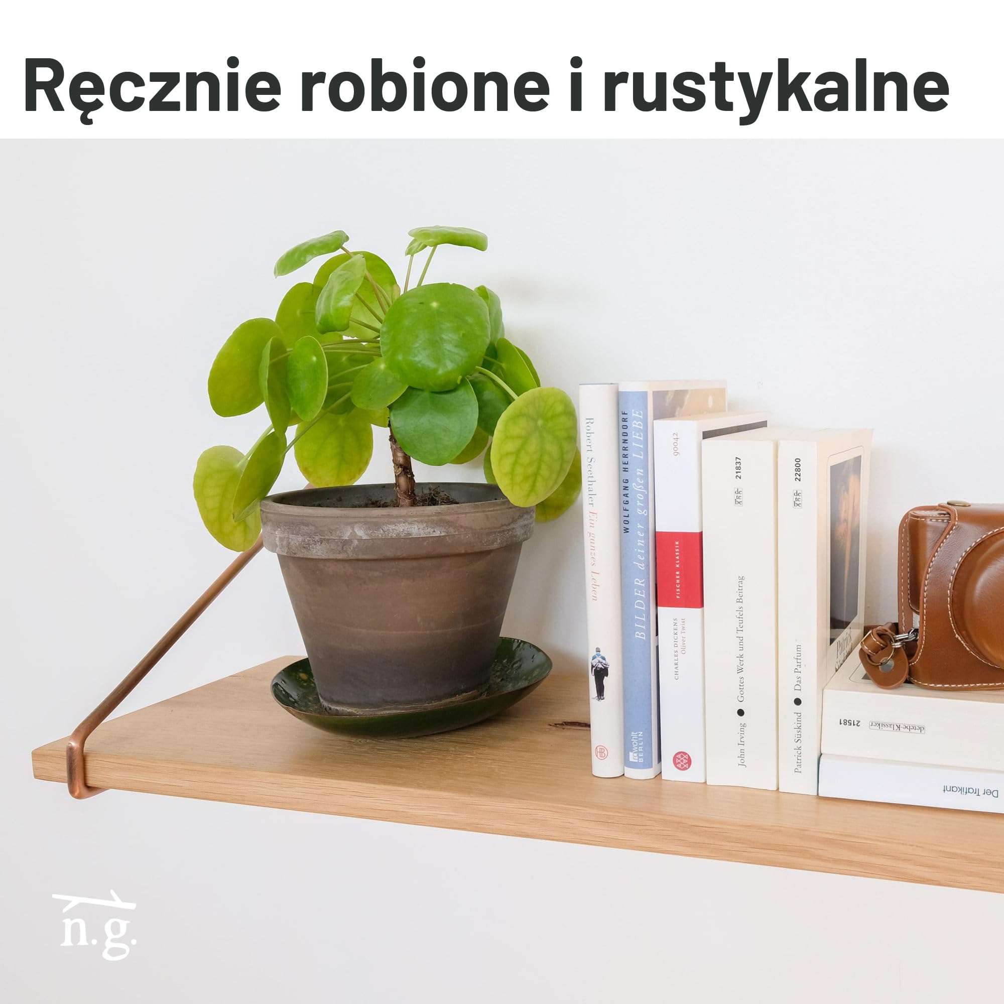 Półka regałowa z dębu, półka ścienna, półka kuchenna, parapet, regał wiszący z litego drewna, wiele wymiarów, rustykalna półka ścienna, uchwyt na książki (G 30 cm, S 100 cm)