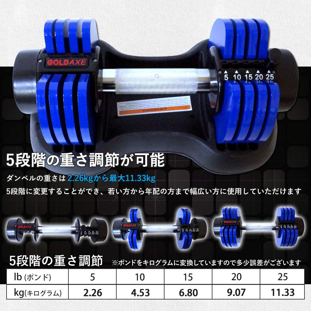 Amazon | 2.3kg～11.3kg調節式 2個セット GOLDAXE ゴール