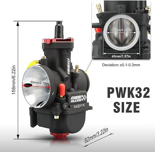 Miniatura 10 de NIBBI Carburador PWK24mm, apto para motor de motocicleta de 125 cc a 150 cc con chorros de carbohidratos para DirtBike MiniBike Pit Bike GY6 ATV