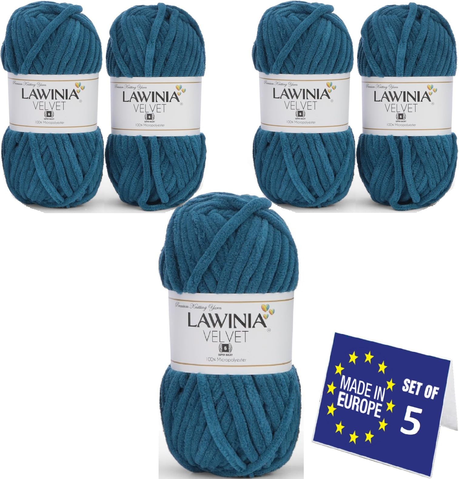 LAWINIA Premium Soft Chenille Yarn Chunky for Knitting Thick Velvet Yarn, Does NOT SHED, Plush Crochet Chunky Wool