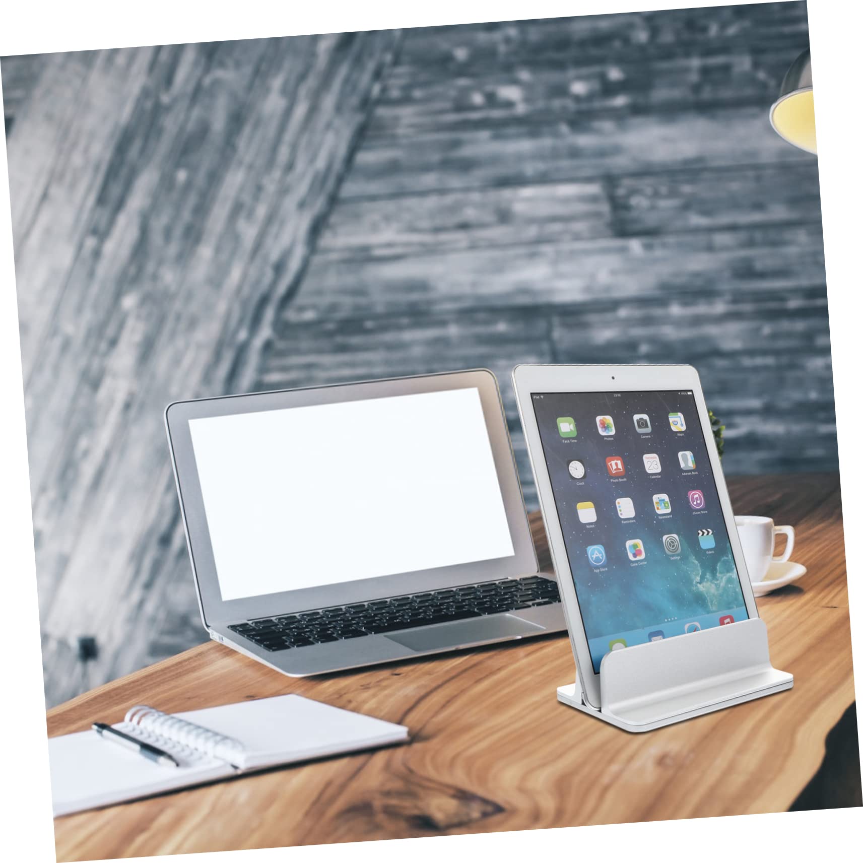 Supporto Verticale per Laptop Antigraffio e Antiscivolo in Lega di Alluminio, 1 Slot, Regolabile in Larghezza per Scrivania e Tablet