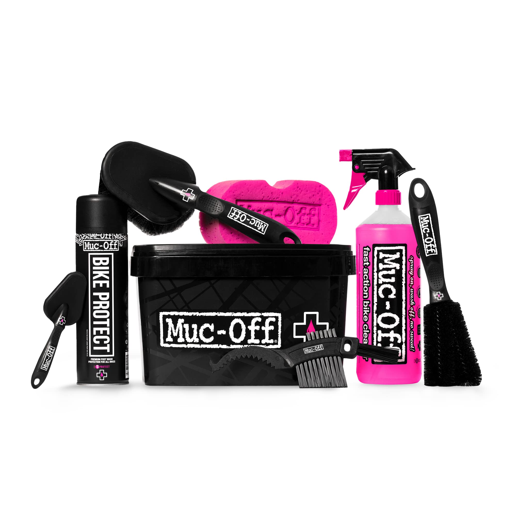 Muc-Off MUC250Kit de Limpieza de Bicicleta 8 en 1 + 272 Premium Microfibre Polishing Cloth, Negro (Black), 1