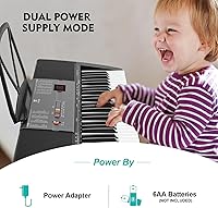 Vista 5 de MUSTAR MEKS-700 Teclado de piano con teclas iluminadas, teclado de aprendizaje de 61 teclas para principiantes, teclado de piano eléctrico