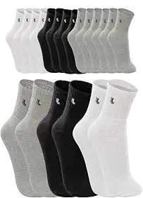 Kit 10 pares Meia Cano Médio, Básica, Lupo, adulto-unissex, Branca/Cinza/Preta, 41 a 44, G