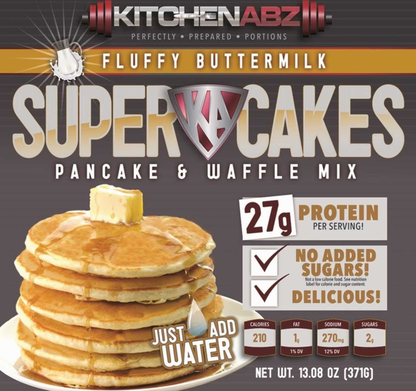 Buttermilk Super Cakes, High Protein Pancake Mix, Healthy Protein Pancakes for a Nutritious Breakfast, High Protein Breakfast Pancake Mix - 13.08 Oz