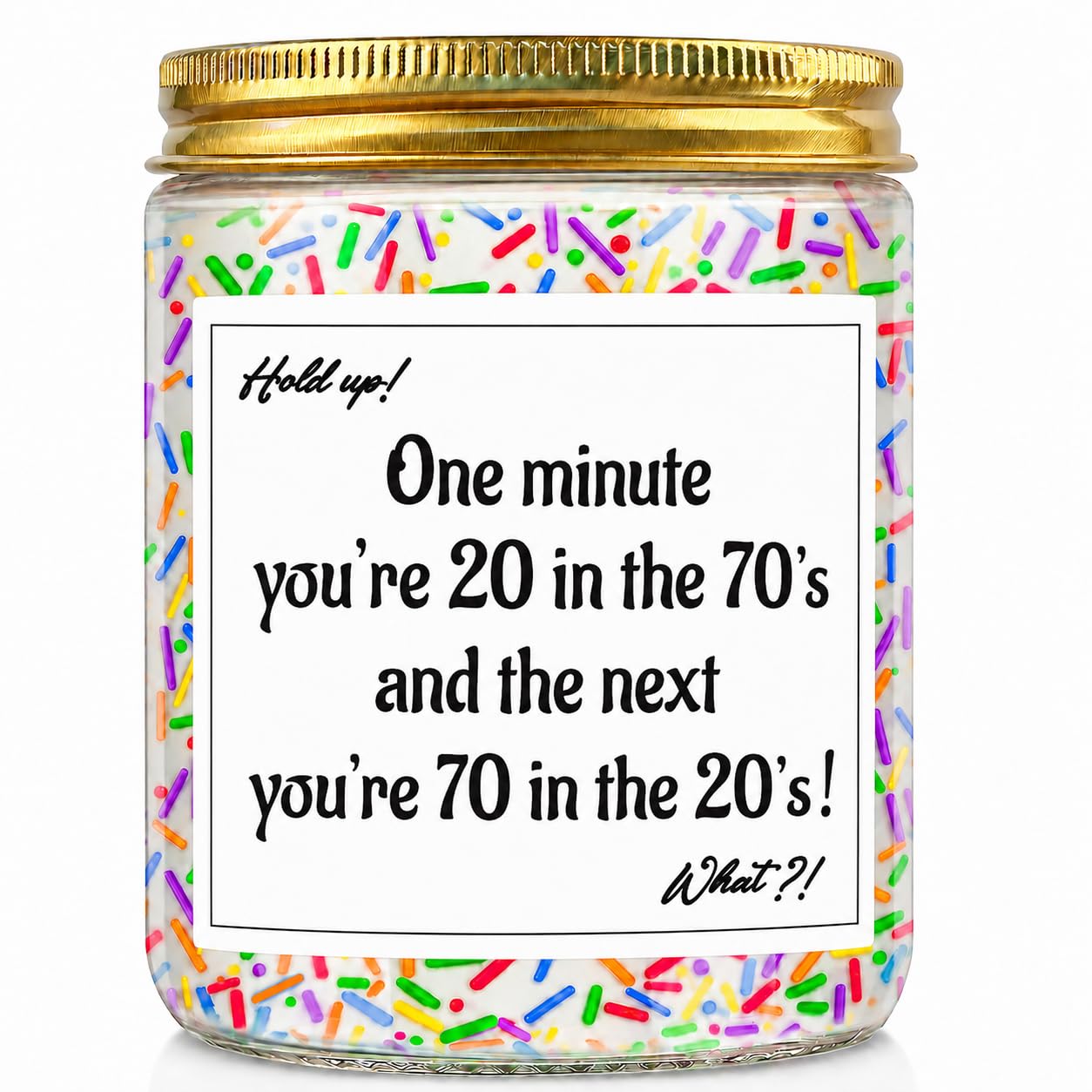 70th Birthday Gifts for Women, 70th Birthday Candle Decorations Gifts for Women Men, Handmade Lavender Soy Wax Candle with Sprinkles, 7 oz — image 1