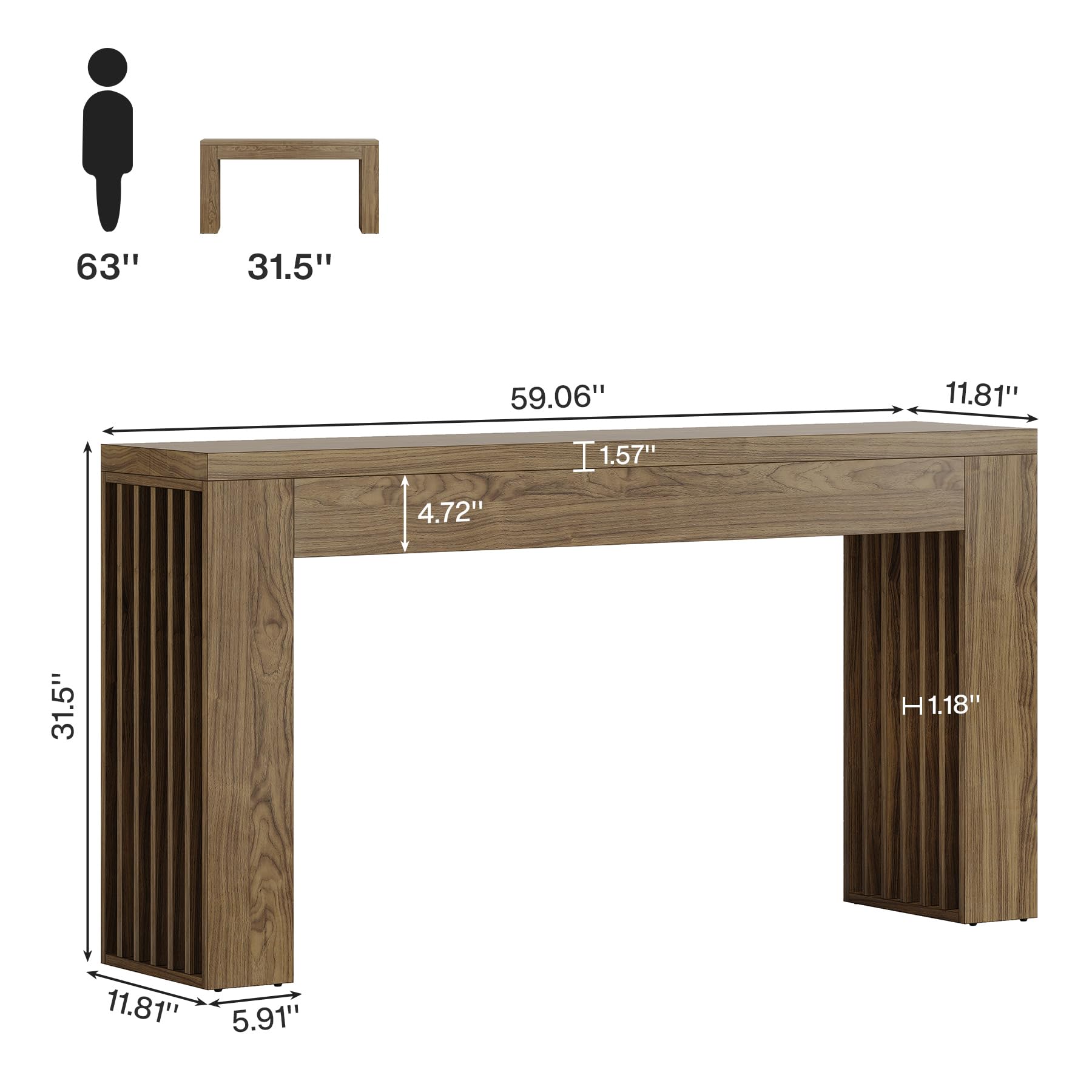 Tribesigns Bureau d'ordinateur, 180 cm Grand Bureau, PC Table de B