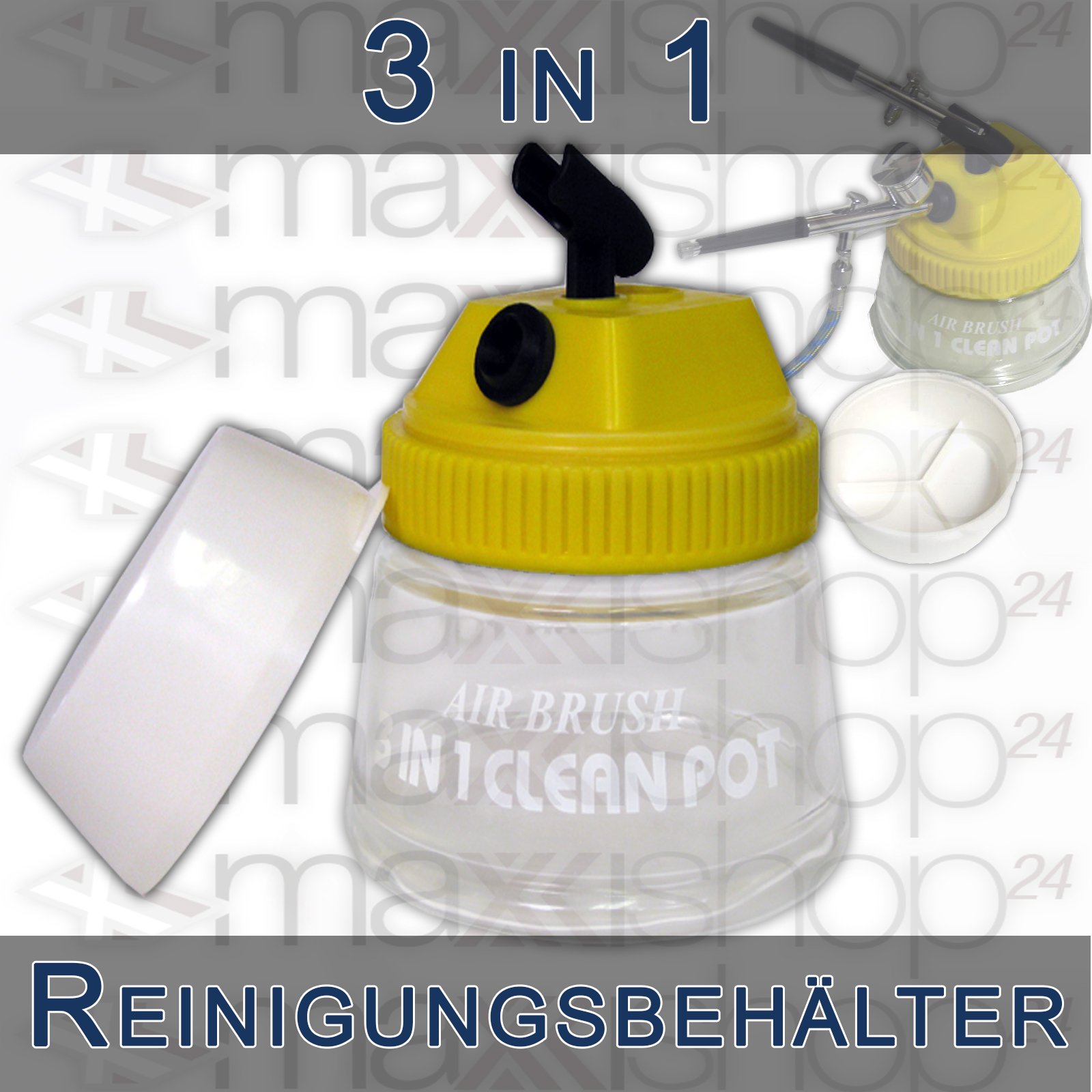 Airbrush-Set AS-186-E1 Komplett-Set Kompressor Set 12tlg. Mit 2 Pistolen