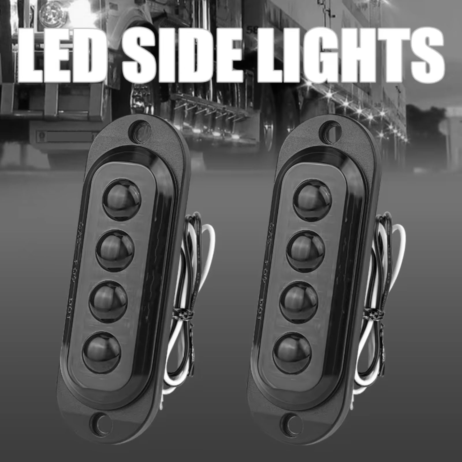 Gruppo Ottico Posteriore Per auto bus SUV camion rimorchio RV 12V 24V camion laterale Clearance Marker Lamp Warning Tail Lights LED Side Marker Lamp Indicator Fanale Posteriore(2pcs 4led White)