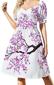 ワンピース Gather Volume Long Dress Cherry Blossom OfflineInc6478329573e556767203