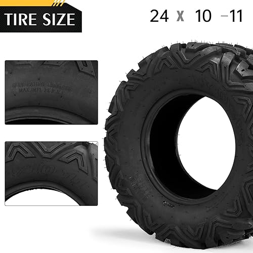Miniatura 3 de AutoForever Neumáticos ATV 24x10-11 24x10x11 UTV Neumático 6PR AT24x10R11 todo terreno, sin cámara (juego de 2)