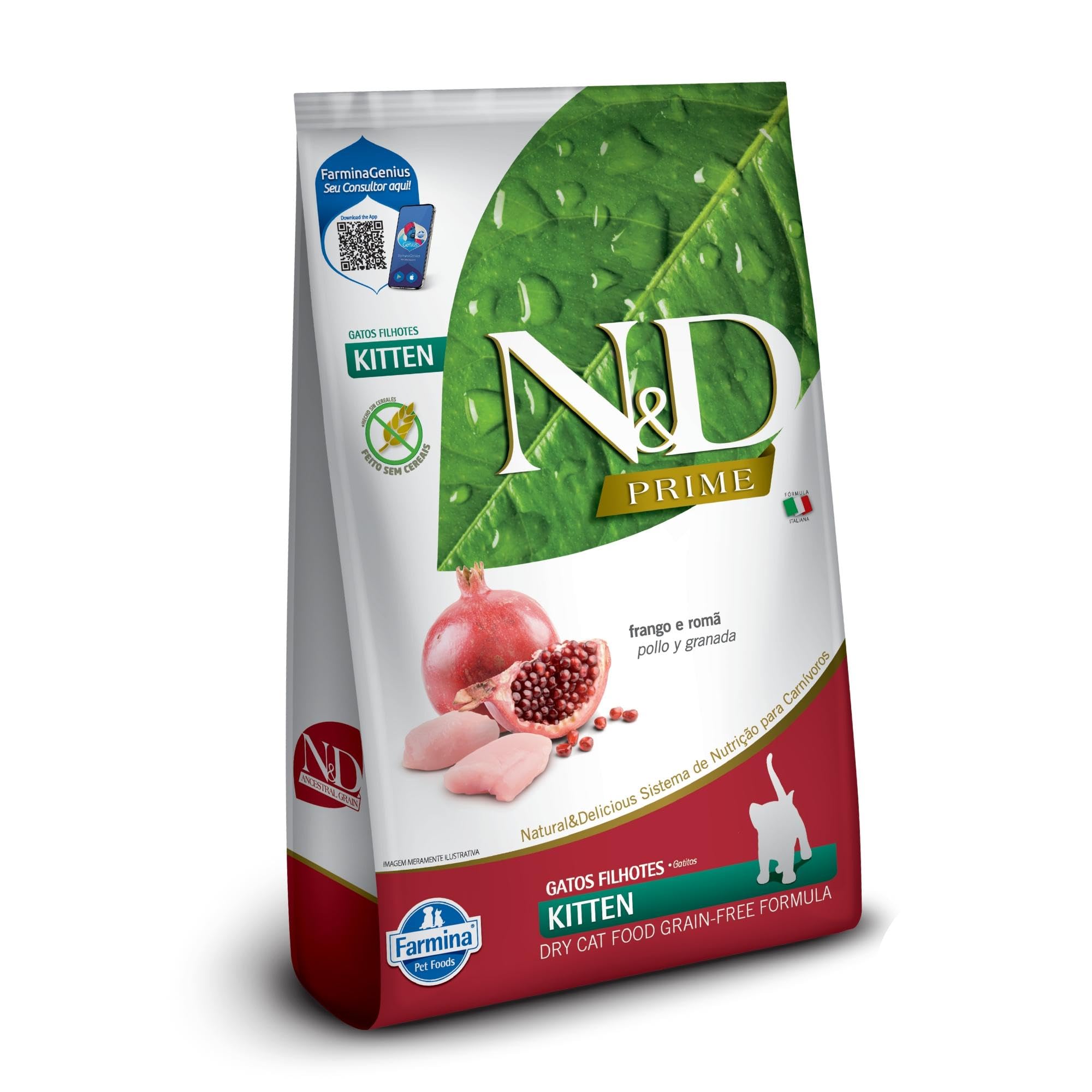 N&D PRIME Ração Farmina N&D Prime Frango E Romã Gatos Filhotes - 7 5Kg
