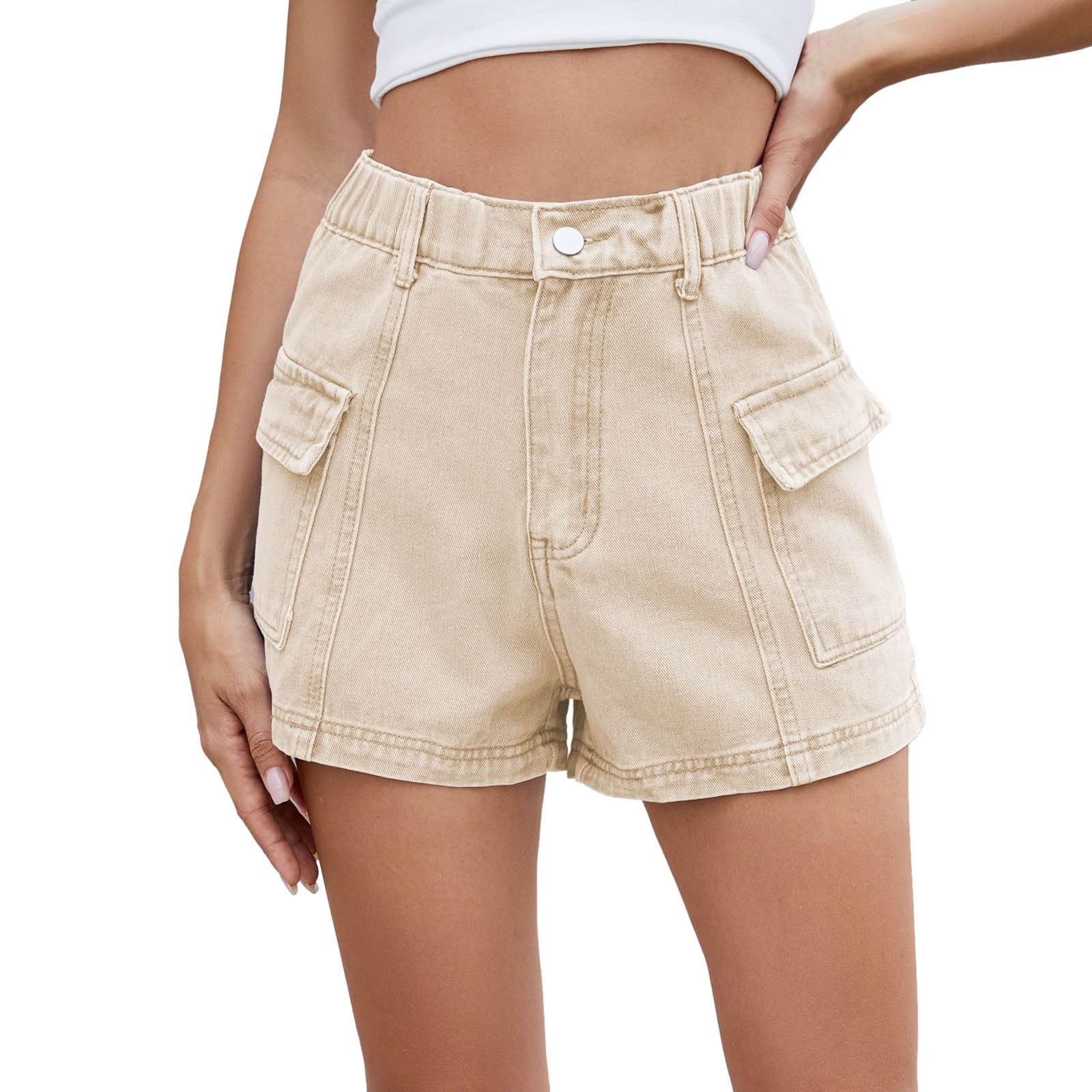 Short cargo en jean d'été décontracté à fermeture éclair - 8