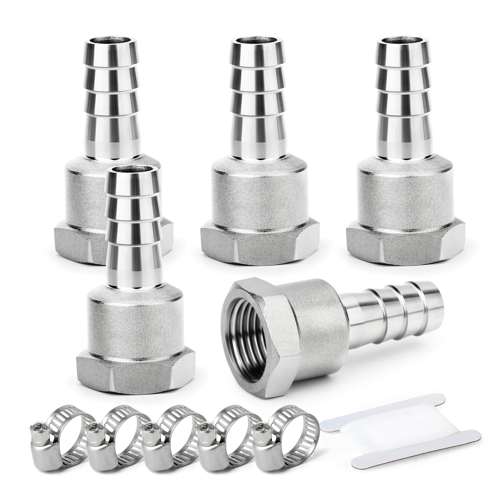 10 piezas de acero inoxidable 304 8 mm OD Barb a 1/2 "BSP barb de manguera macho, el agua de compresión de accesorios, industrial — view 18