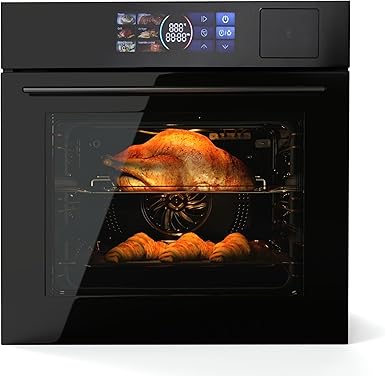 Single Wall Oven, 24" Built-In Electric Oven With 8 Baking Mode, 2.5Cu.f Convection Wall Oven In Stainless Steel, Touch Control, Safety Lock,Upgraded