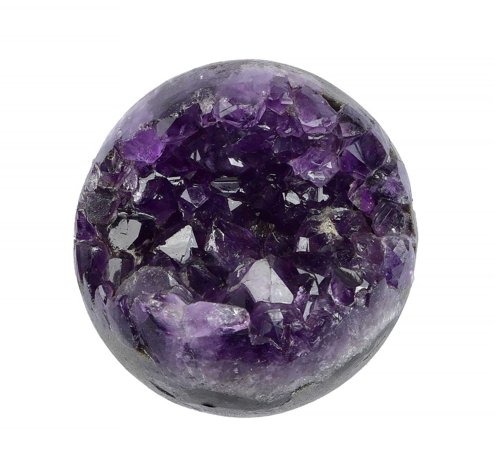 ICXLPMC Feng Shui Amethyst Geode Crystal Ball, Purple Quartz Stone Ornaments, Cluster Sphere for Balancing Home and Office Decoration,200~300g