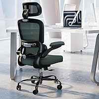 Vista 15 de TRALT Silla ergonómica de oficina, silla de escritorio con reposacabezas ajustable, silla de computadora de soporte lumbar, silla cómoda de malla