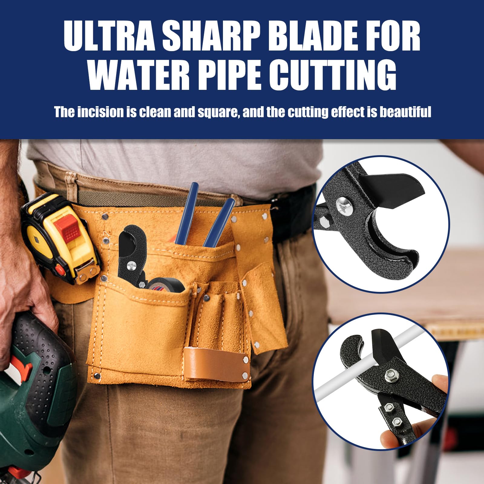 PLUMBFLEX PEX Plumbing Kit Crimper Tool with Lock Hook Cutter Tool with Stainless Steel Cinch Clamps 1/2 in. 3/4 in. KPCSTOC - The Home Depot
