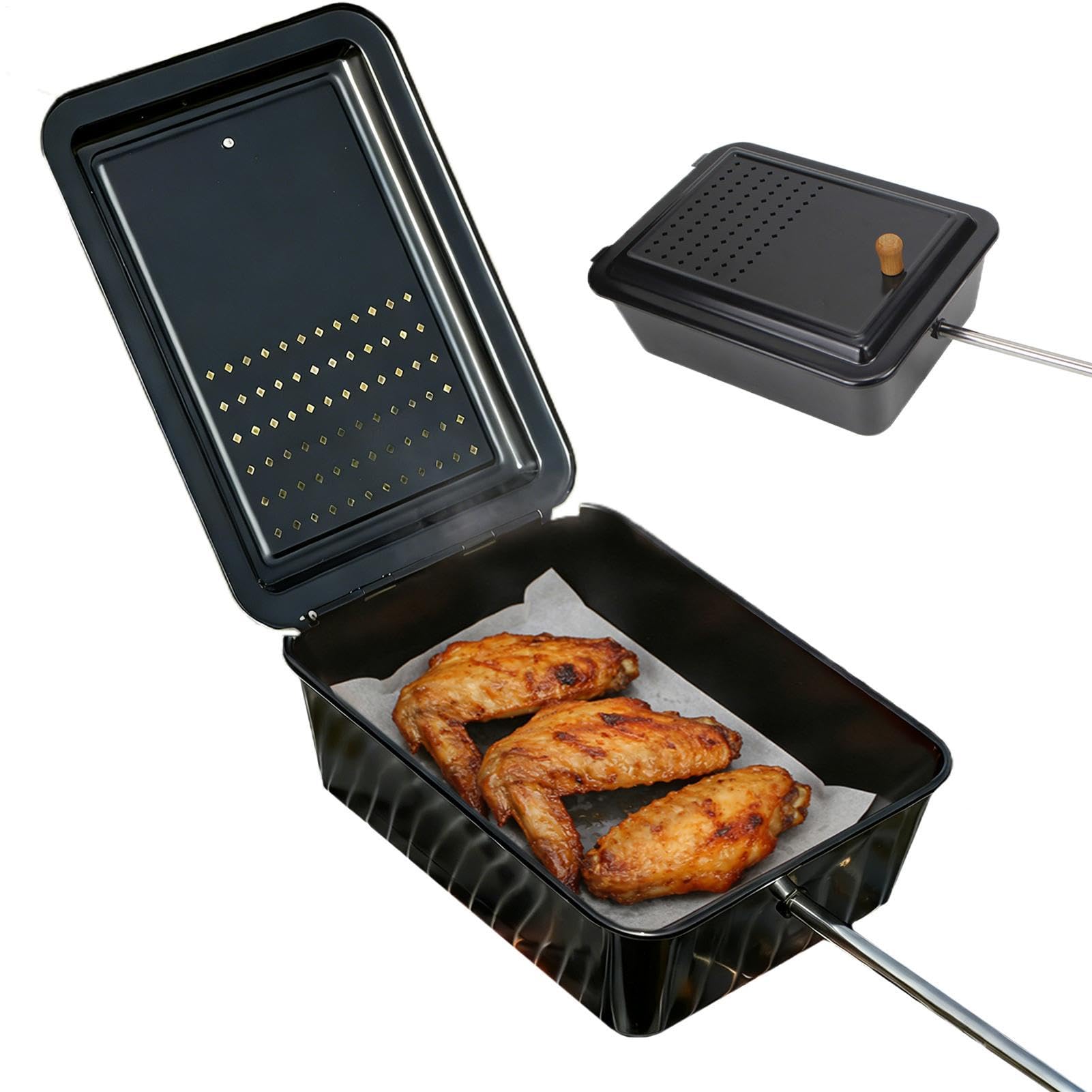 Camping Popcorntopf Faltbares Antihaftbeschichtetes Kochgeschirr | Tragbarer Popcorn-Maker mit langem Griff geeignet für Camping, Picknick, Reisen, Kochen, Outdoor, Grillen, BBQ, Nudeln