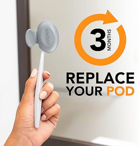 Miniatura 9 de Steripod Protector de cepillo de dientes con clip con aceites esenciales de menta, mantiene el cepillo de dientes fresco y limpio, se adapta a la