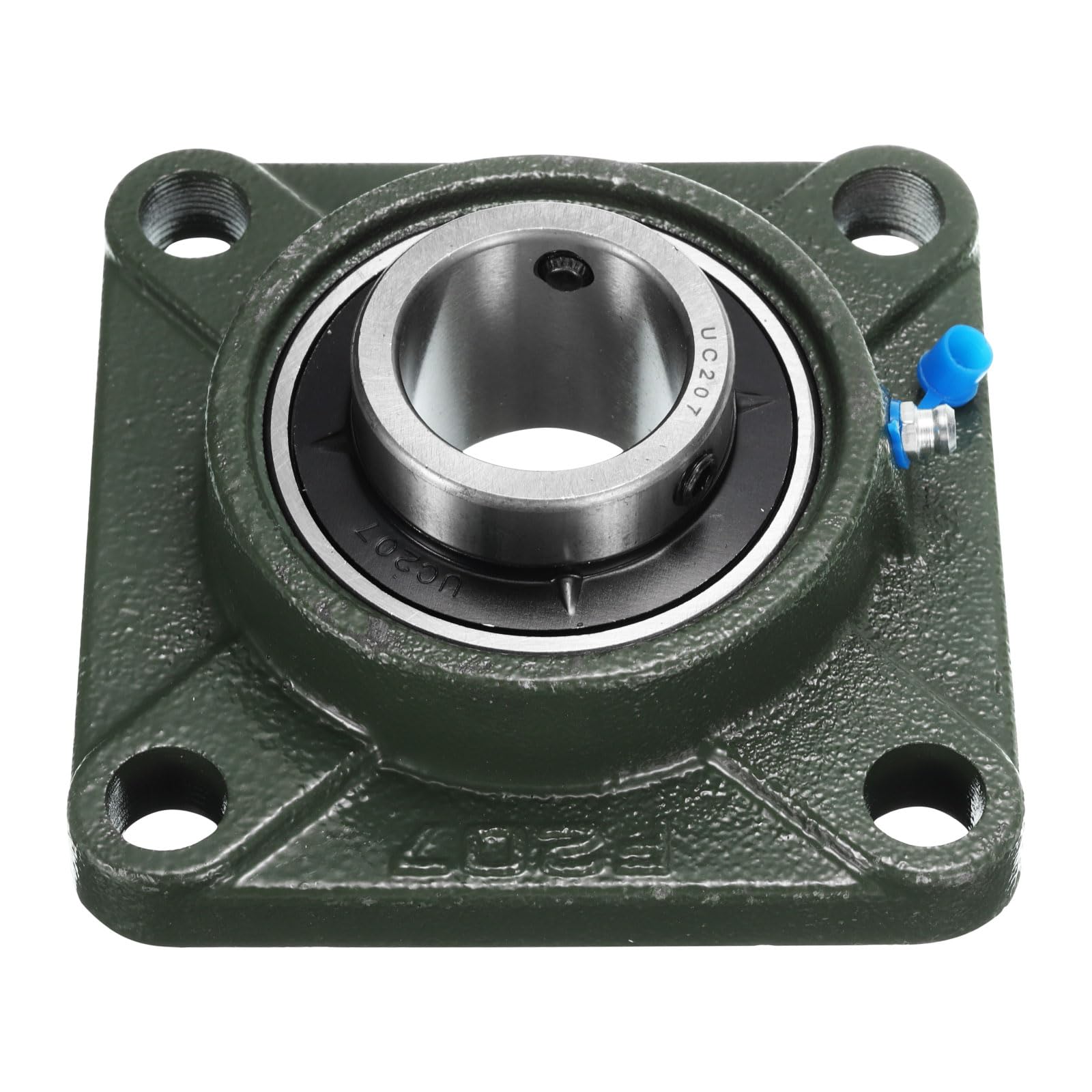 sourcing map Lot de 2 roulements à billes UCF207 avec alésage de 35 mm - Base en fonte solide - Roulements carrés montés sur bride en acier chromé