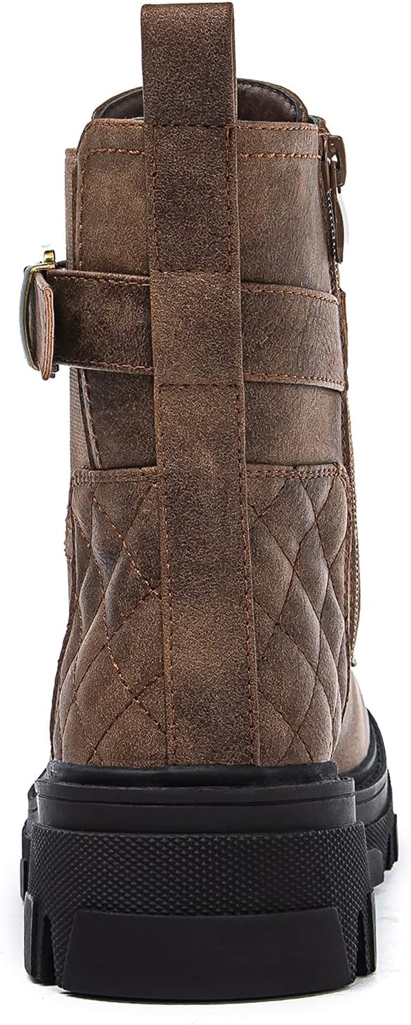 GLOBALWIN Women's Combat Boots Lace Up Ankle Booties Comfortable Lug Sole... - Picture 30 of 46
