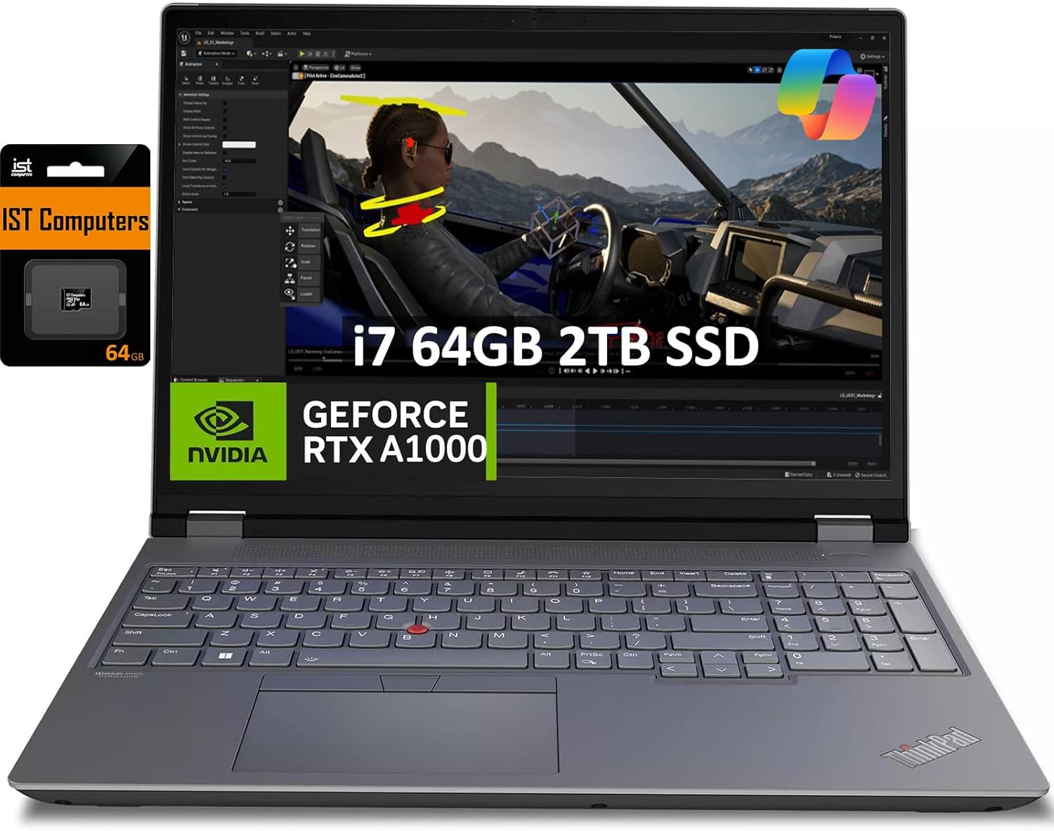 Lenovo ThinkPad P16 Mobile Workstation (16" 2.5K 100% sRGB, Intel 16-Core i7-12800HX, 64GB DDR5, 2TB SSD, NVIDIA RTX A1000) Laptop for Engineer, Architect, 1080P IR Webcam, Fingerprint, Win 11 Pro