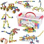 170 Pcs STEM Bâtir des jouets pour les enfants 4-8 ans, Bâtissements Éducatifs Construction Ingénierie Kit de construction pour les âges 3 4 5 6 7 8 9 Année Vieux Jeux Créatifs pour enfants, Cadeaux d'anniversaire de Noël Garçons Filles