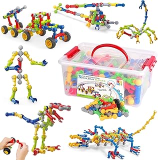 170 Pieces STEM Building Toys for Kids Ages 4-8, Educational Construction Building Kit for Kids, Creative Kids Games, Birthday Gifts for Boys and Girls 5-7 Years