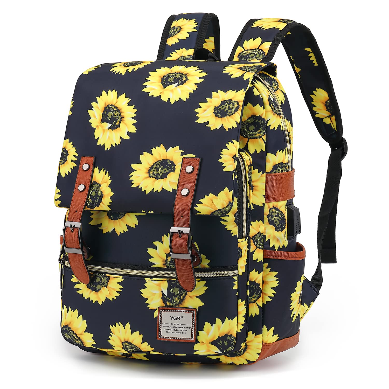 Floral Laptop Backpack for Women, Female, School, Travel, Business, Outdoor Sports, Office, Work