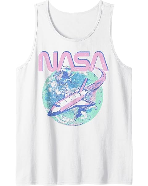 NASA Pastel Rocket Earth Logo Tank Top