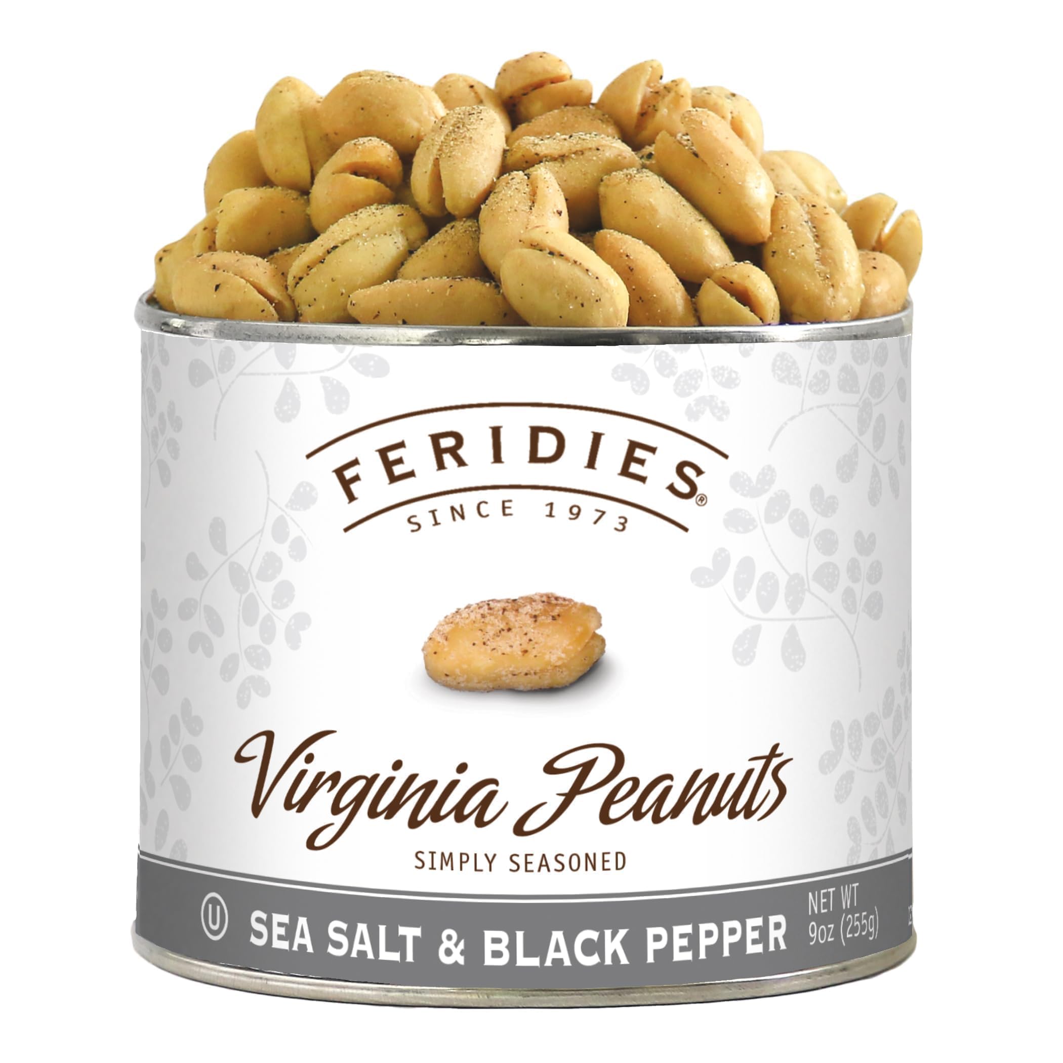 Salt and Pepper Peanuts, Super Extra Large Salted Virginia Peanuts, 9oz CAN
