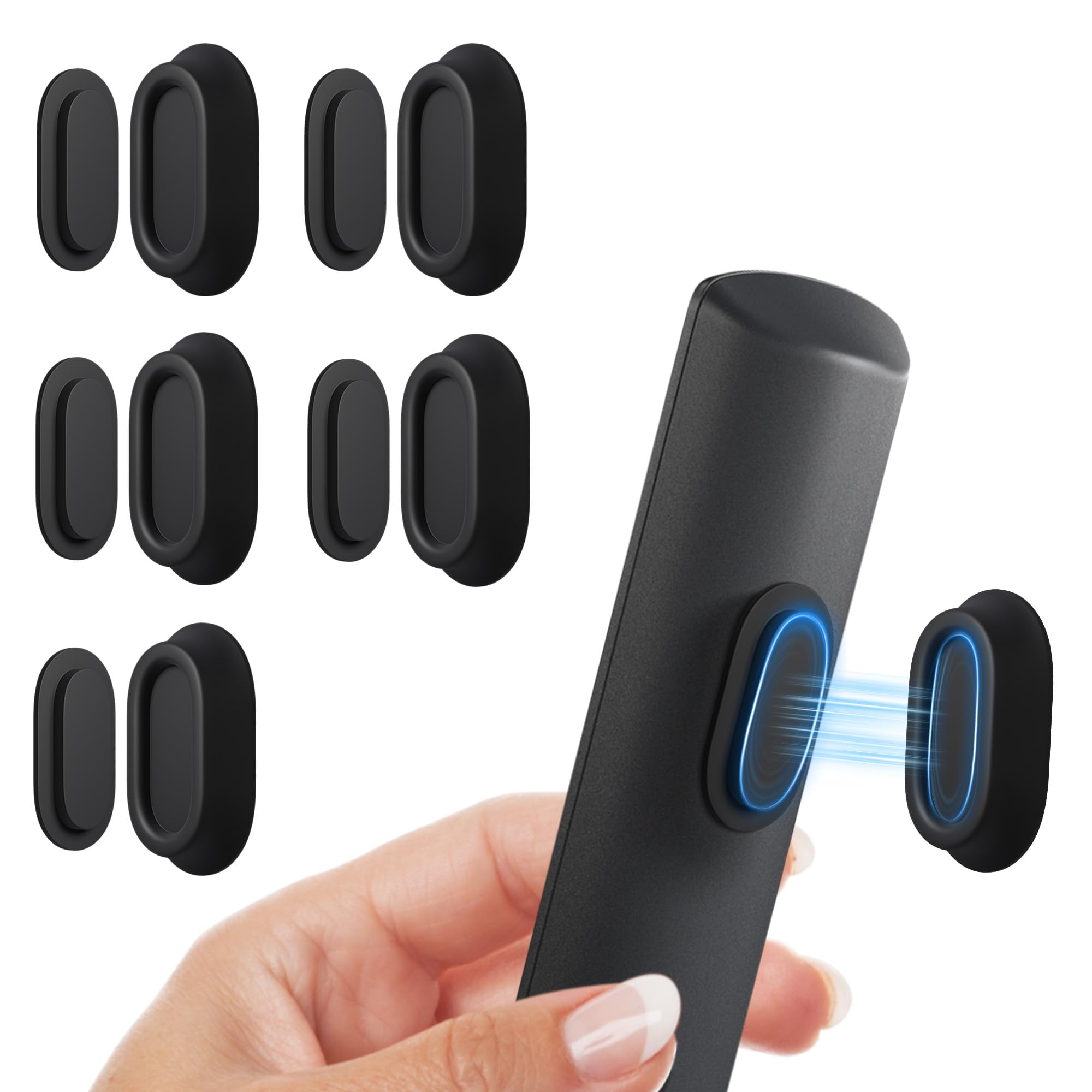 Nearockle 5 Pack Magnetic Remote Control Holder Wall Mount, Upgraded No Drill Self-Adhesive Organizer TV Remote Holder for Bed, Fan, RV Accessories (