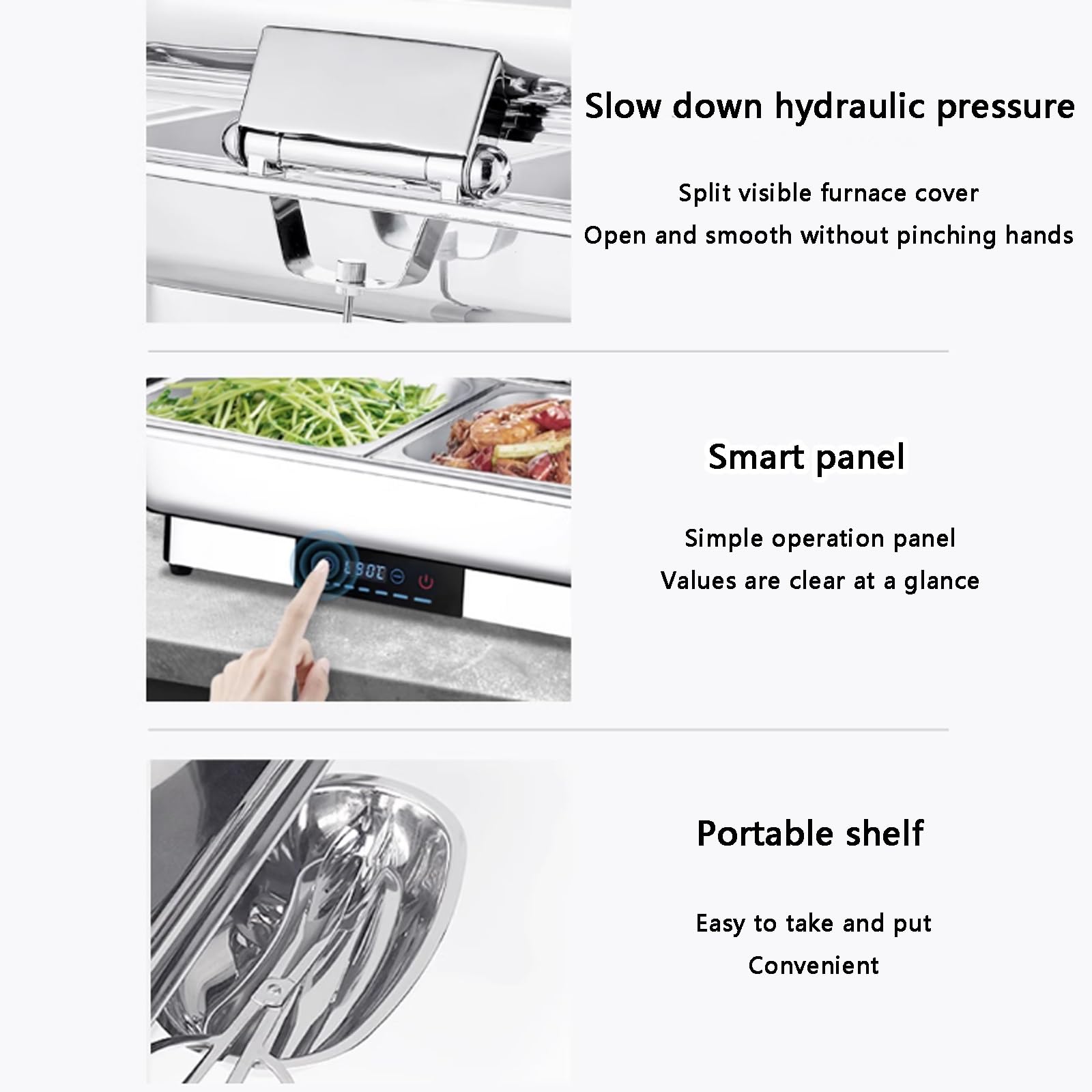 Calienta platos de mesa,calentadores de comida para buffet,bandeja de servidor de buffet portátil,plato calentador de alimentos electrico,calentador de alimentos,mantener la comida caliente ( Size : 1