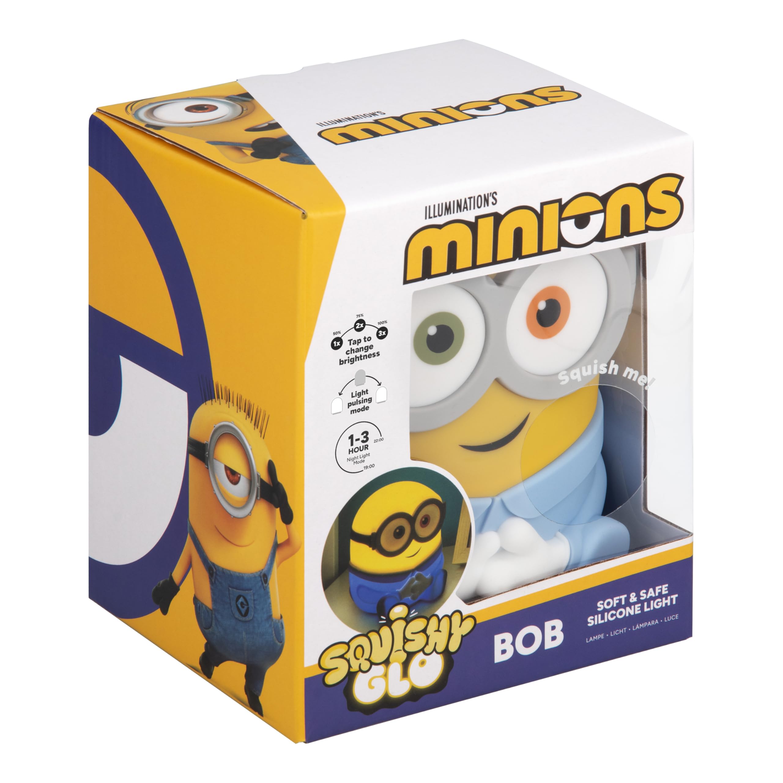 Minions Bob SquishyGlo Silicone Night Light, Officially Licensed