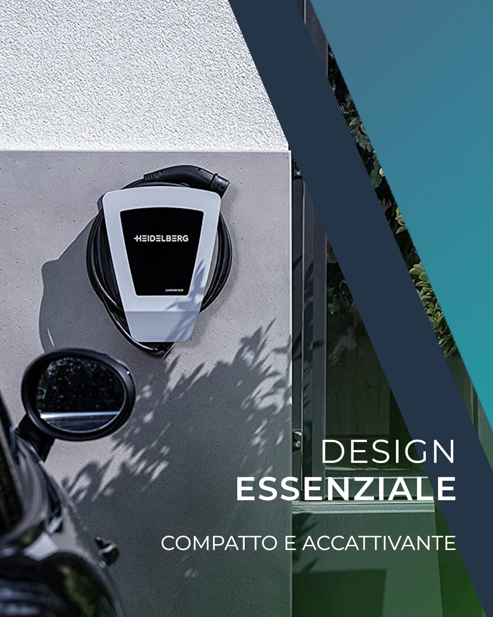 HEIDELBERG Amperfied Wallbox 11 kW con cavo di ricarica tipo 2 Stazione di ricarica Home Eco per auto elettroniche Cavo di ricarica 7.5 m Wallbox Made in Germany