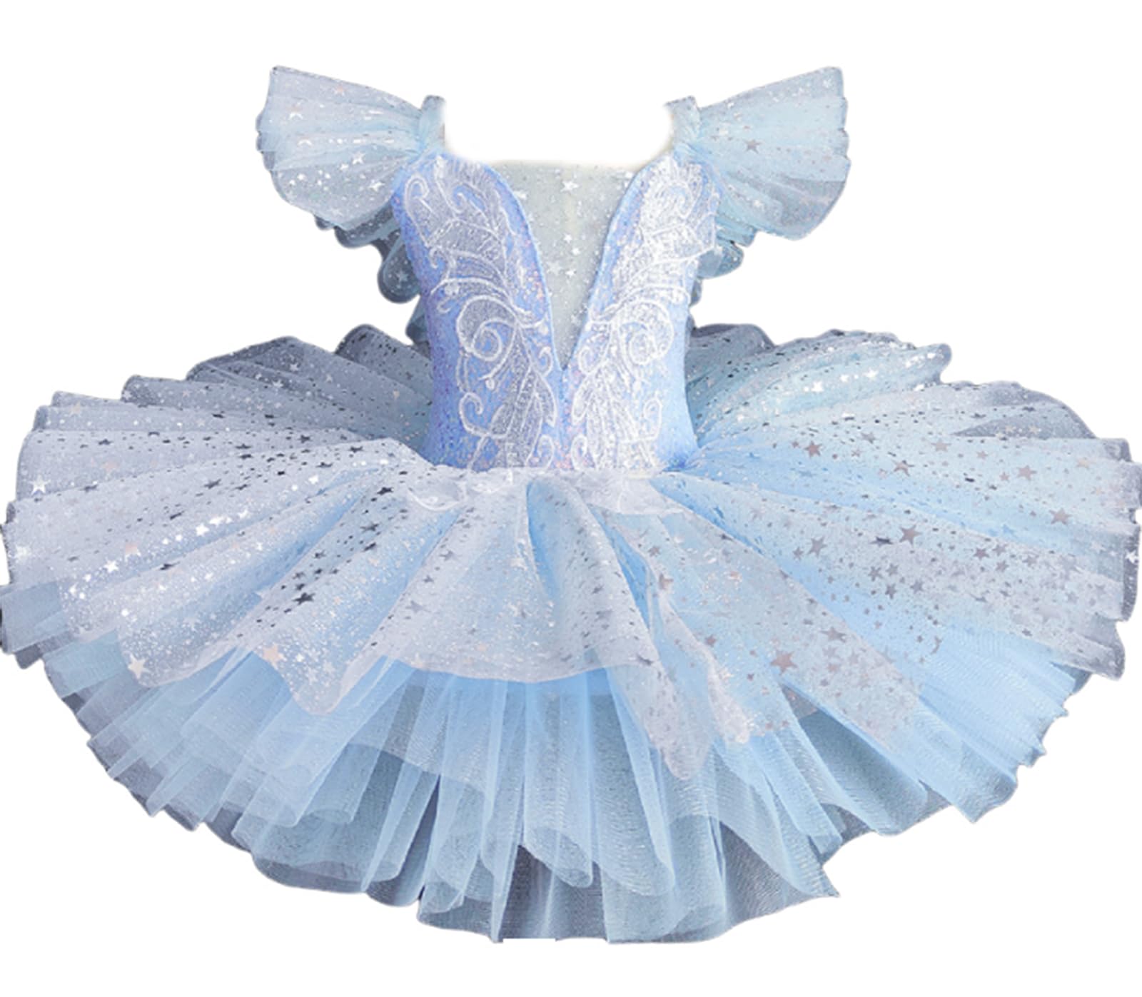 Abito da ballo per bambina tutù e ricami floreali gonna per gare di danza | Costume da principessa ballerina, ideale per feste di compleanno o spettacoli di danza.