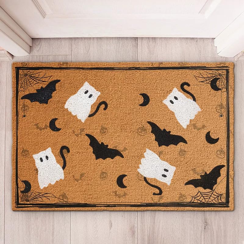Cat Doormat, Cat Halloween Doormat, Spooky Doormat, Cat Lover Spooky Doormat, Its Fricking Bats, Cute Ghost Doormat, Halloween Idea, Funny Home Decor, Funny Doormat, Welcome Doormat, Funny Door Mat