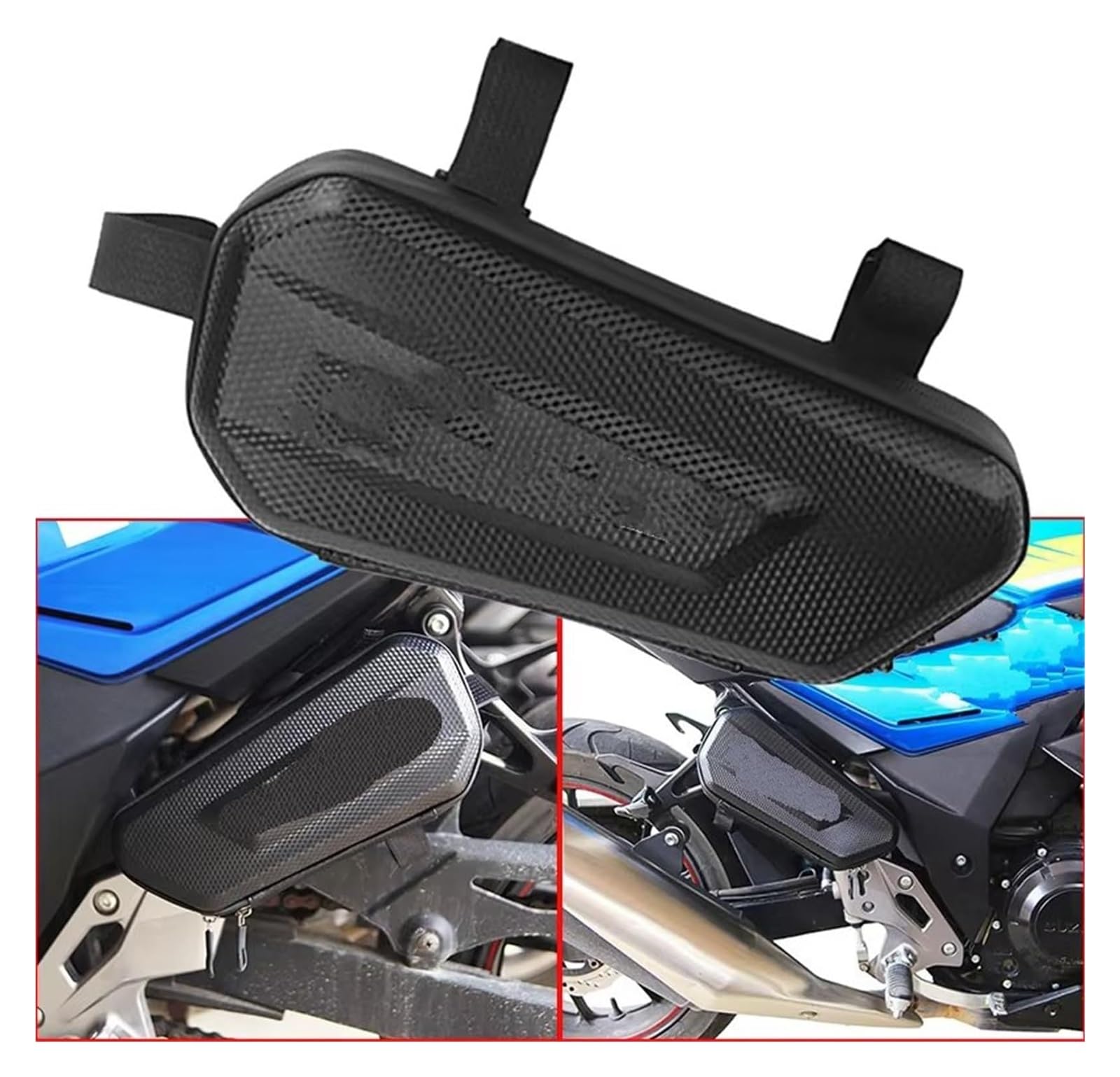 Moto Paraurti Borsa per Suzuki per GSX-R125 per GSX-S125 per L8-M2 per GSXR 125 2018-2021 Borsa Laterale Rigida Impermeabile Triangolare per Moto(Left Side)