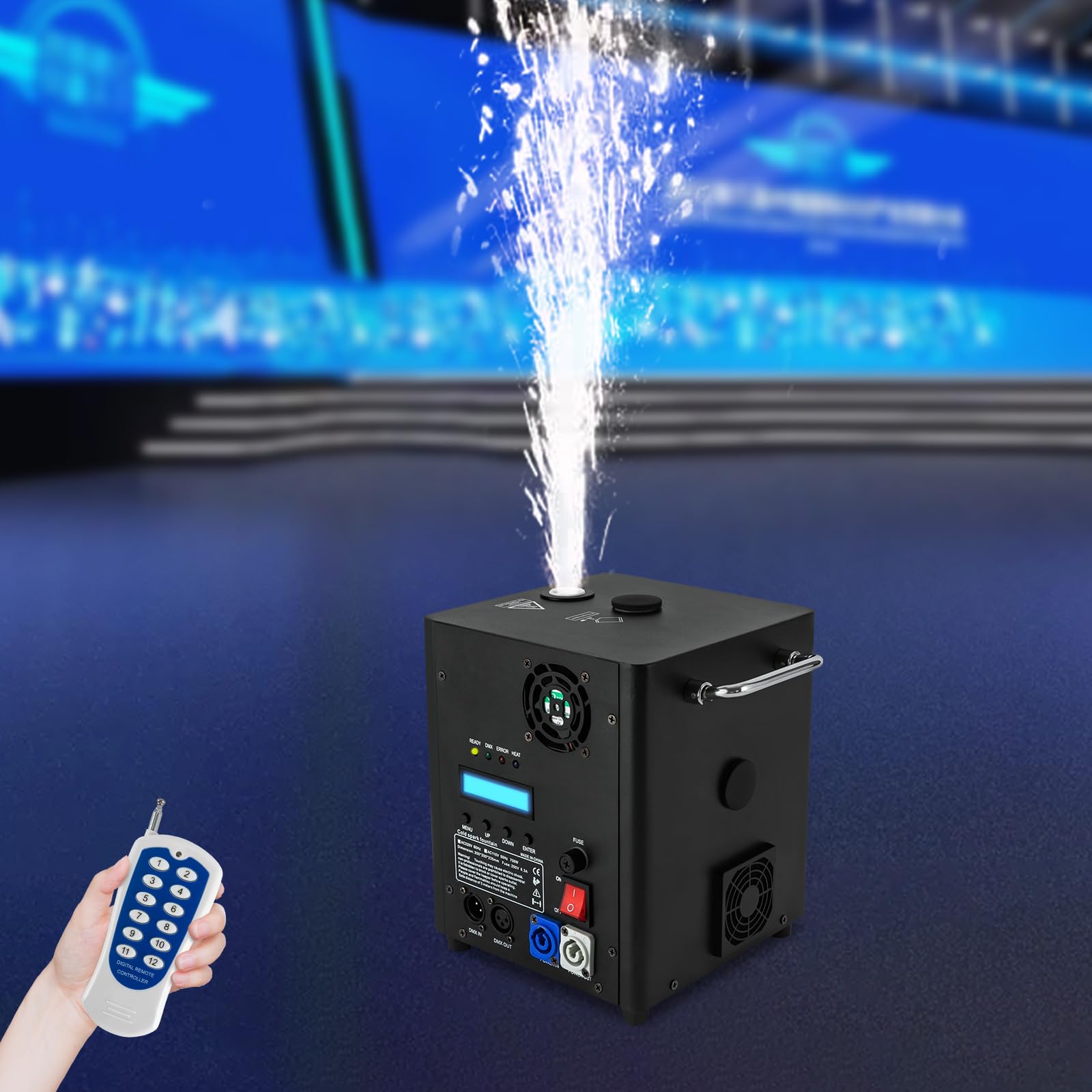Macchina per scintille con telecomando, effetto speciale, attrezzatura professionale per DJ, per feste, compleanni, Halloween, discoteca, matrimoni, concerti, eventi palcoscenici