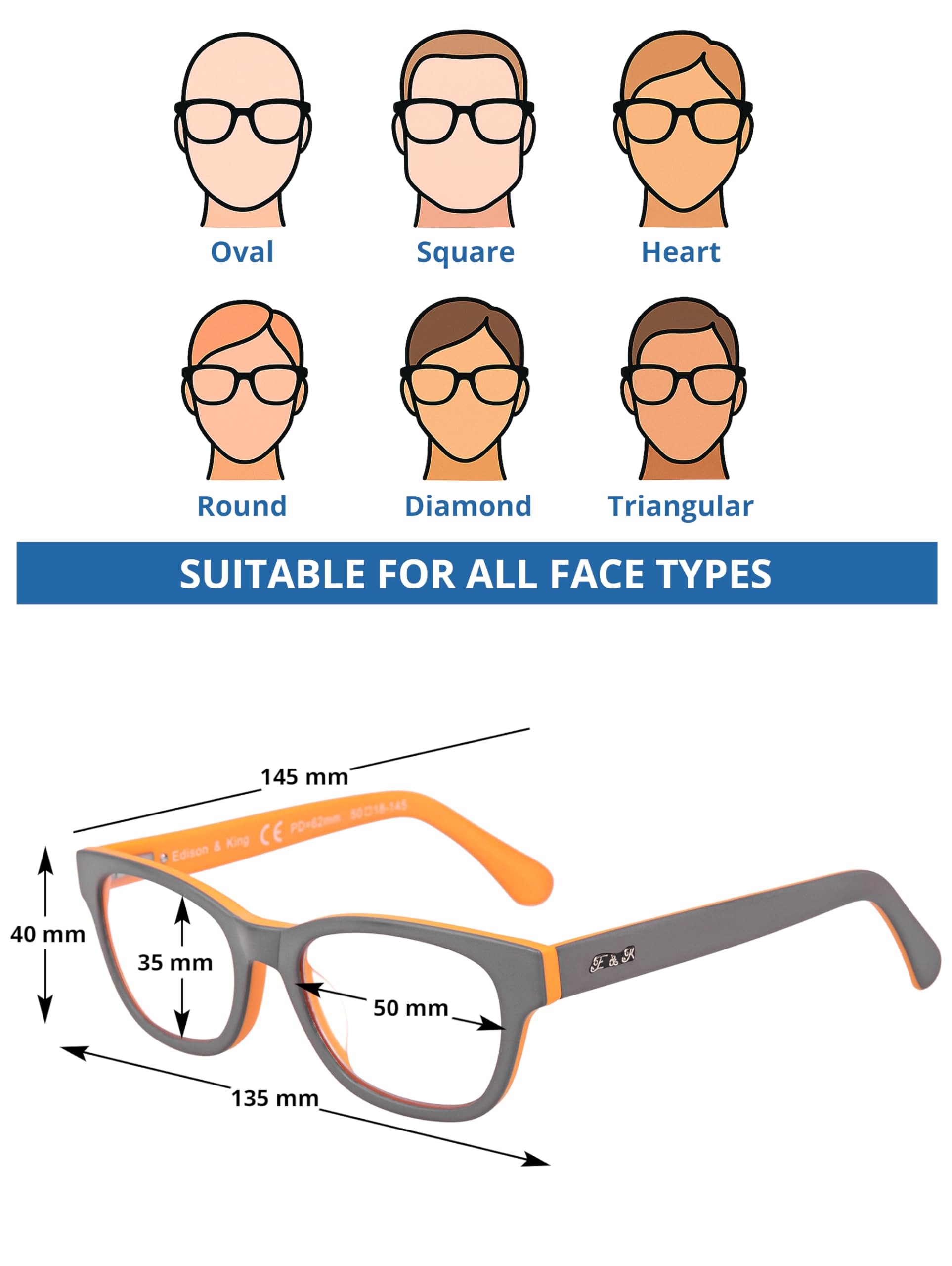 Edison & King Lunettes de lecture »Endless« avec verres Premium