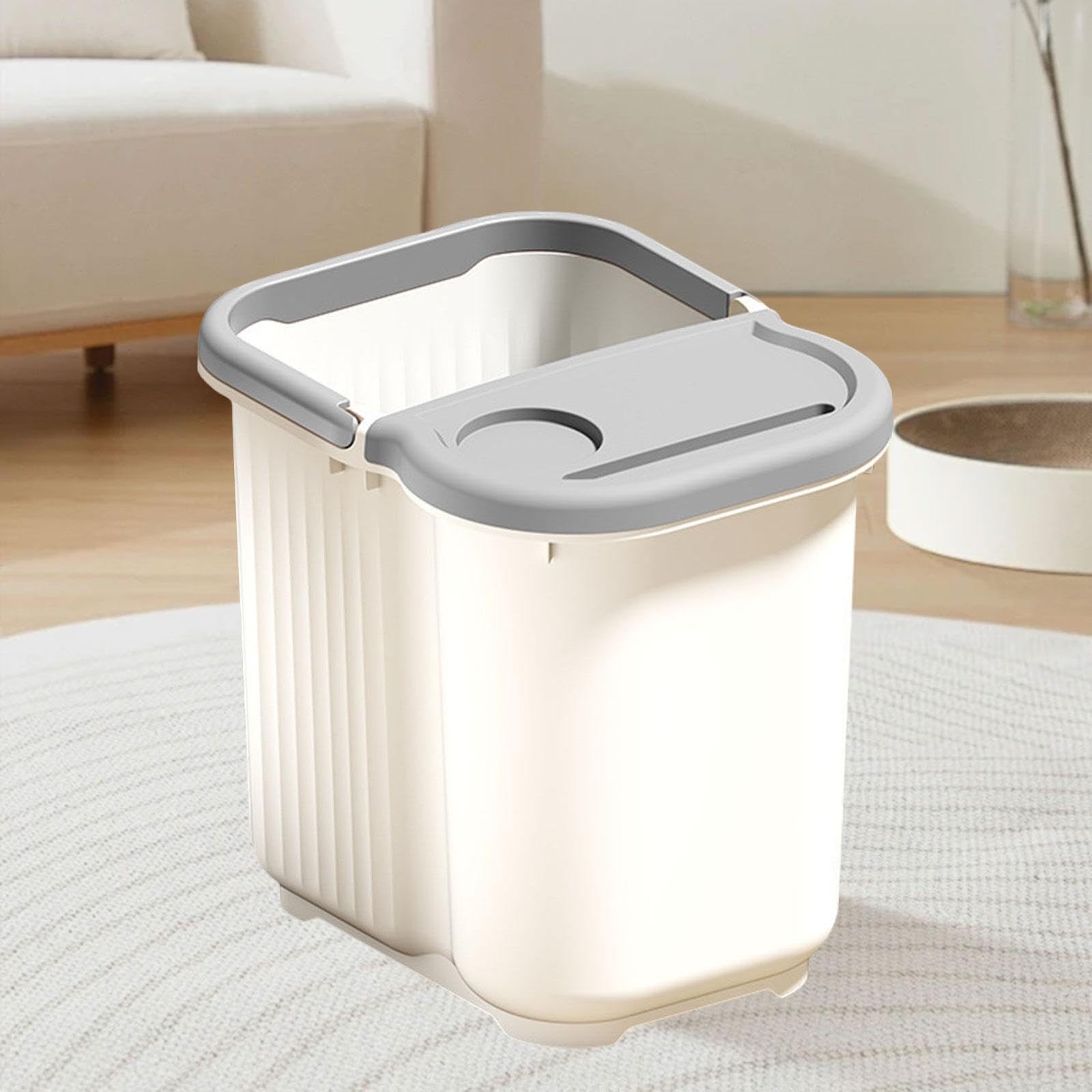 Vaschetta per Pedicure con Vaschetta Grande, Punti Massaggianti per I Piedi, in Materiale PP con Manico Antiscivolo, Adatta per Uso Domestico Fa, Bianco Grigio, L