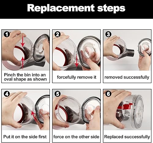 Miniatura 4 de BVACUMHEAD Reemplazo de la tapa del contenedor de polvo, con aspiradora Dyson V7 V8 SV10 SV11 modelos, para piezas de accesorios Dyson, piezas de
