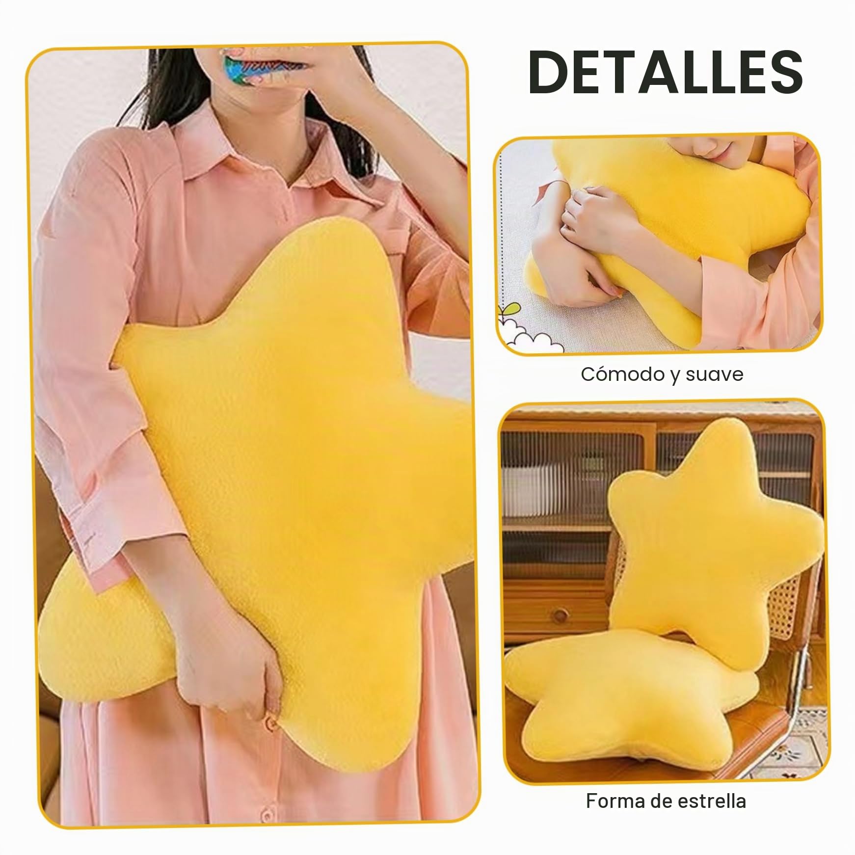Almohada de estrella de 2 piezas, almohada de felpa en forma de estrella de 12 pulgadas, lindo cojín decorativo de cojín decorativo para vivir, sala de juegos de dormitorio, decoración, regalo.