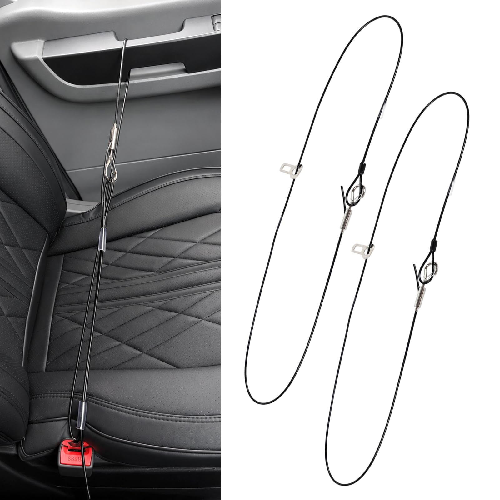 Lot de 2 sangles de serrure de porte antivol pour camping-car, caravane, voiture, camion