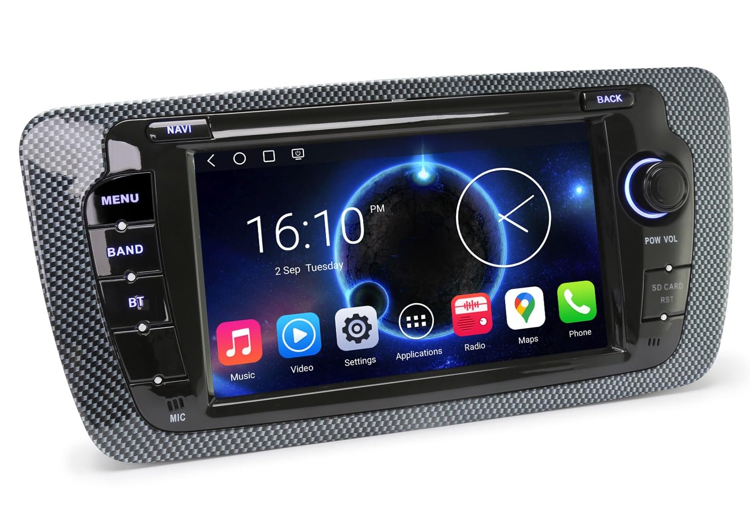 Android 14 Qualcomm 8 Core Radio Coche Carplay para Seat Ibiza 2009-2013 Bluetooth 5.1 Android Auto DSP A2DP SWC WiFi Canbus Navegador GPS Pantalla táctil IPS 4GB RAM 64GB ROM