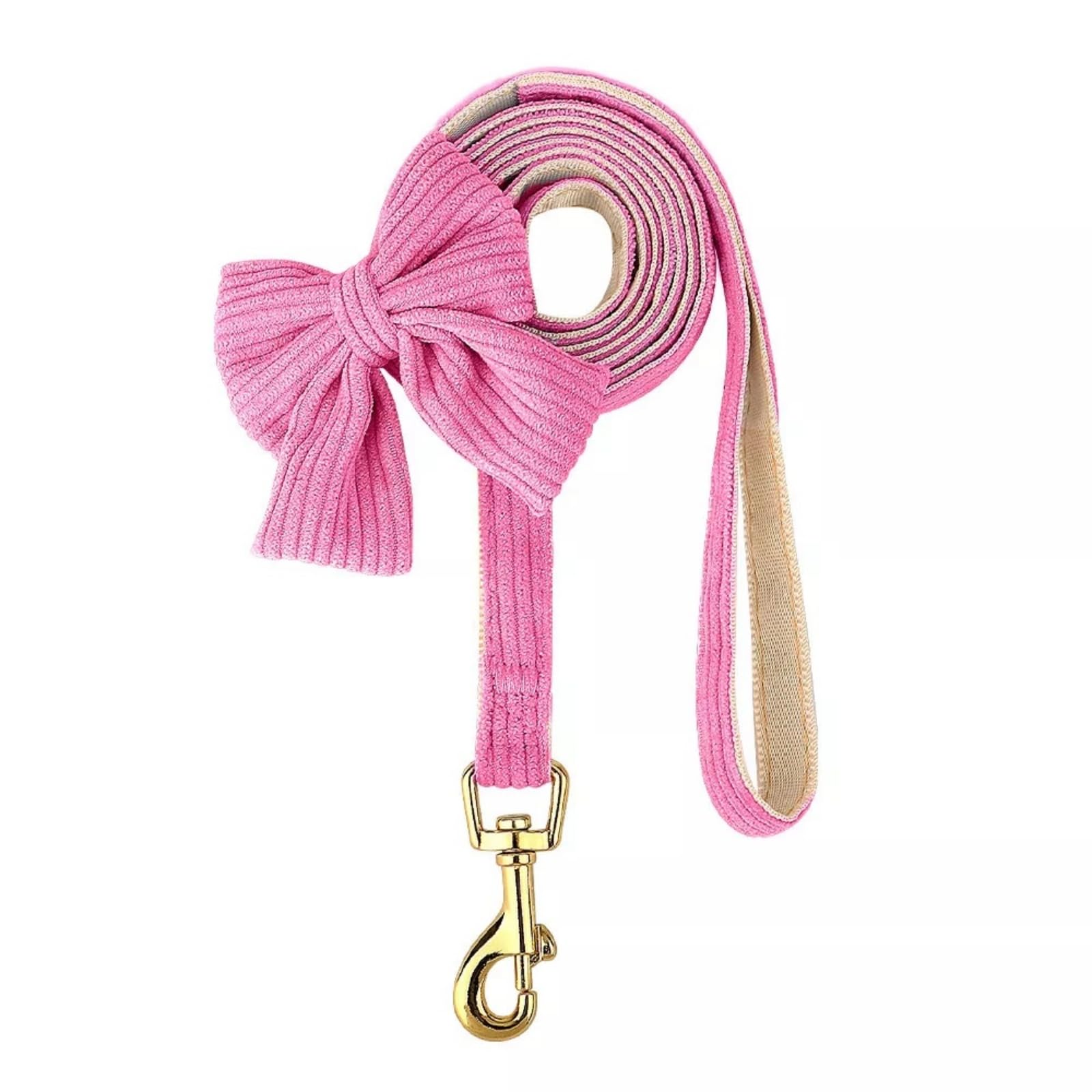 Juego de arnés y correa para perros medianos y pequeños, 3 collares y correas ajustables con pajarita, chaleco acolchado de malla suave transpirable para cachorros y perros pequeños, rosa, M