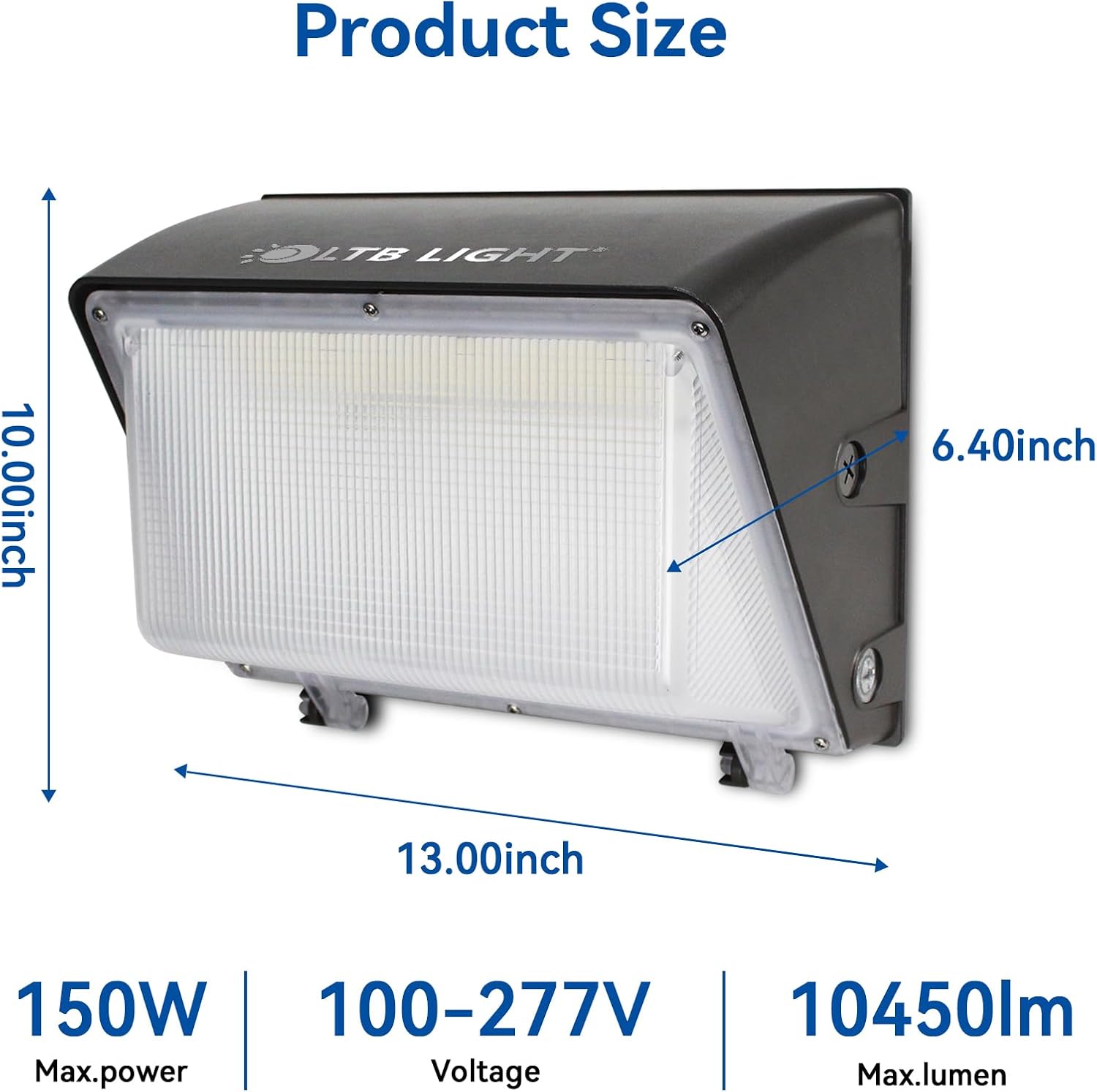 LTBLIGHT 1 Pack 150W Dusk to Dawn Outdoor Lighting Wall Mounted, 3000K/4000K/5000K Switchable LED Wall Pack with Photocell,Adjustable Wattage 20010LM Heavy Duty Aluminium Housing,ETL Certified