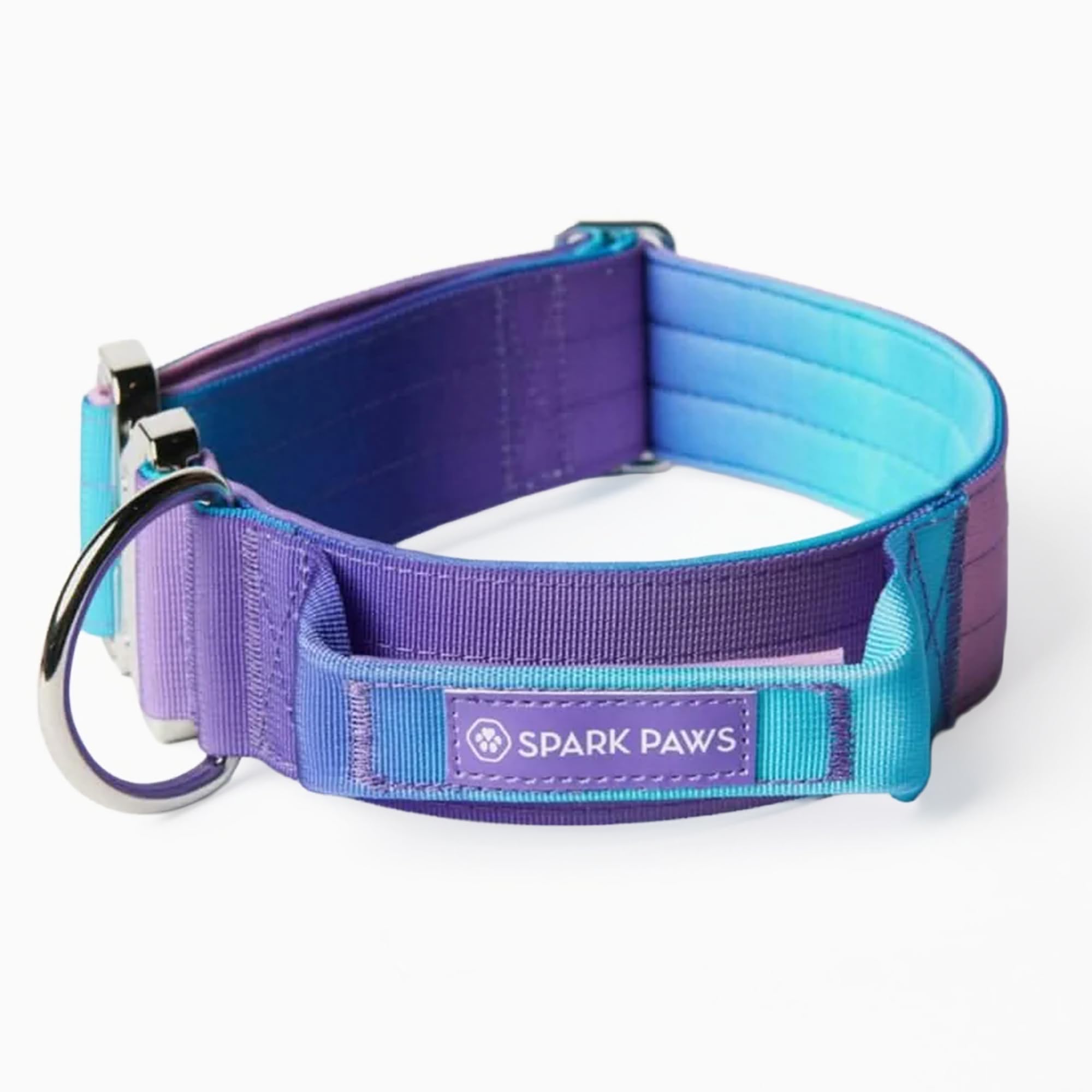Spark Paws Collier tactique pour chien – Robuste, de qualité supérieure, épais et durable pour chiens de grande et moyenne taille – Style rétro des années 90 – L – 3,​8 cm